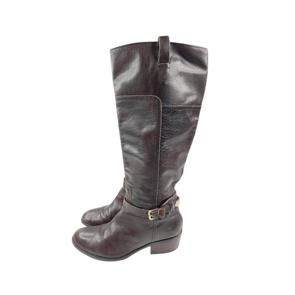 Ivanka‎ Trump Women's Brown Itarlecia Leather Knee High Heeled Boot Size 9.5M